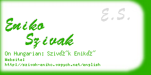 eniko szivak business card